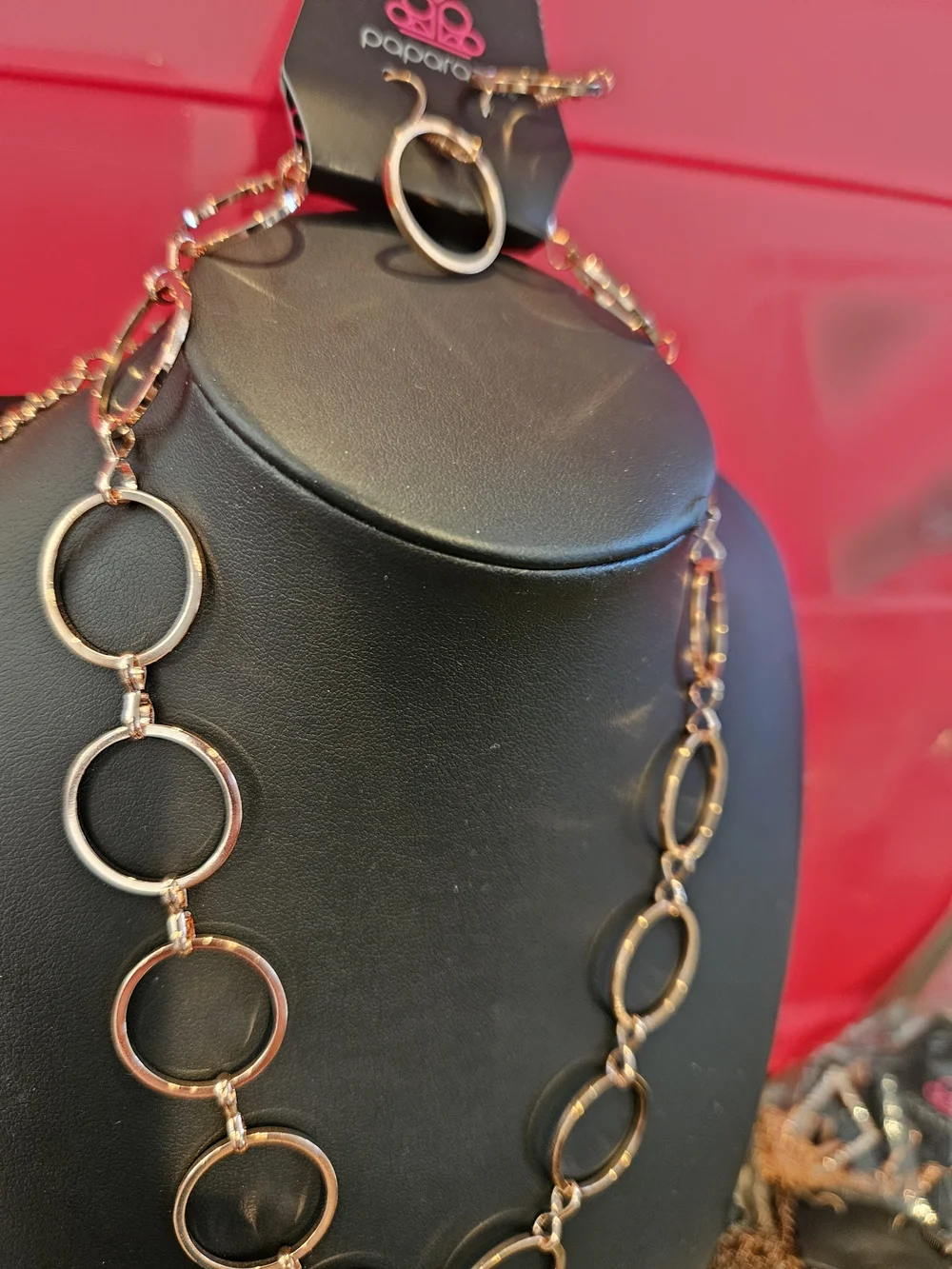 Rose Gold Open Circle Link Necklace - Women's Fashion Jewelry